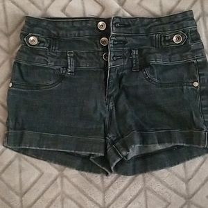 High-waisted womens denim shorts